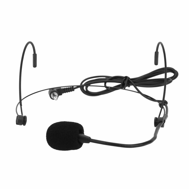 Uni-Direzionale Testa-montato Headworn Auricolare Ear-hook Microfono Microfono Flessibile Wired Boom per Amplificatore di Voce Amplificatore altoparlante