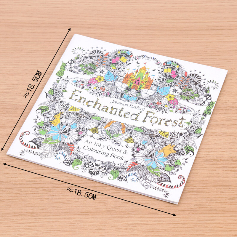 子供のための24ページの魅惑的な森の英語版カラーブック大人のストレス強制終了時間絵画描画ブック