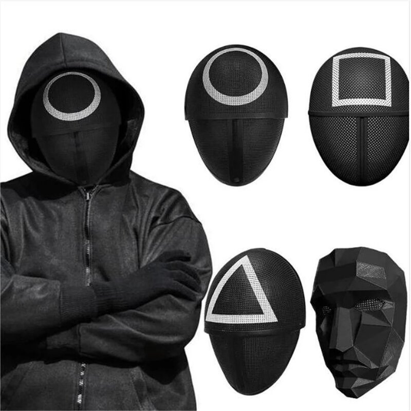 Máscara de Cosplay de juego de calamar de Tv, máscara de círculo cuadrado, triángulo, cara completa, disfraz Unisex para adultos, utilería para fiesta, máscaras faciales de Cosplay