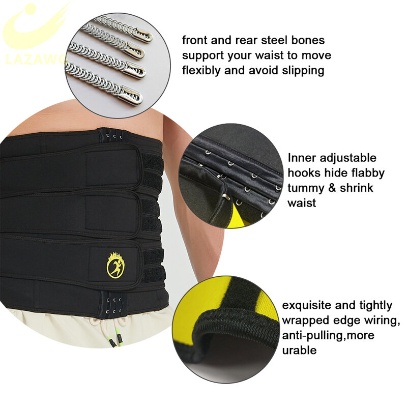 LAZAWG-Cinturón de sudoración de neopreno para hombre, camiseta sin mangas adelgazante para vientre, faja de modelado, entrenador de cintura