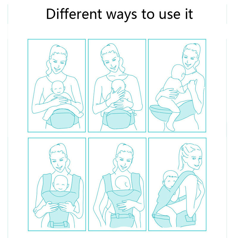 Portabebés ergonómico para bebé, cabestrillo frontal de gran capacidad para canguro, envolturas de viaje para bebé de 0 a 48 meses