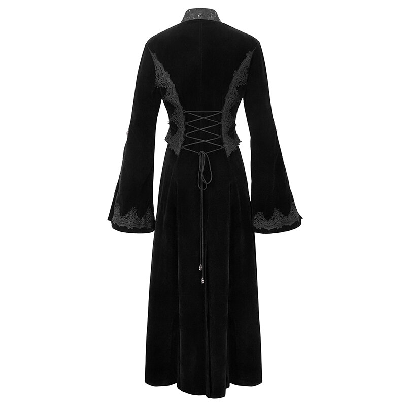 Женская Длинная ветровка на пуговицах, теплая куртка в готическом стиле, верхняя одежда для косплея