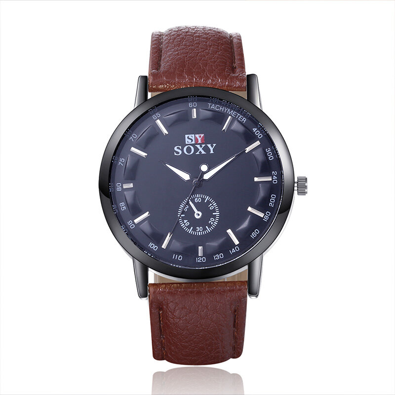 Soxy marca de luxo relógios quartzo apuramento relógio masculino moda couro esporte relógio casual hombre relógio hora relogio masculin