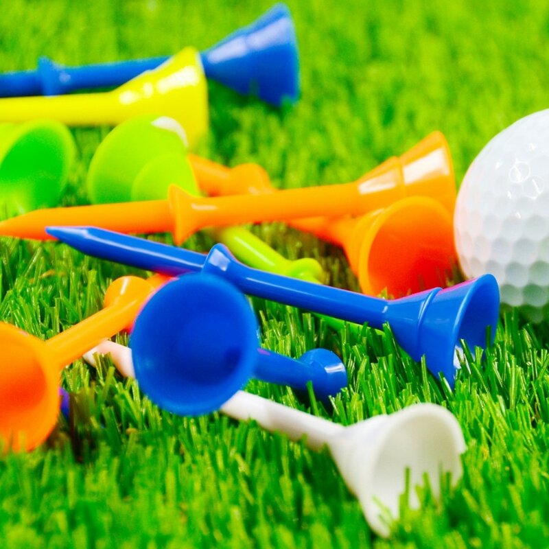 Golf Tees Plastic Big Cup 3 1/4 Inch Reduce Friction Side Spin Super Durable Tees Unbreakable Bulk  Ball Ladder 100 Pieces