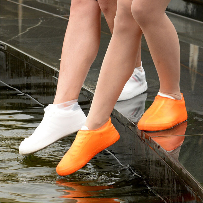 Capa de sapato impermeável meias unisex ao ar livre dias chuvosos sapatos de água capa de silicone material antiderrapante botas de chuva reutilizáveis
