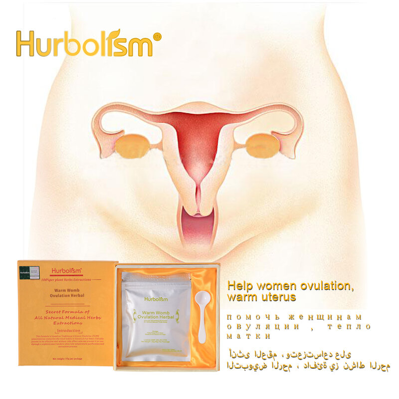 Nueva actualización de Hurbolism Herbal Powder para la ovulación del vientre cálido, cálido para útero, ayuda a la ovulación femenina, cura el dolor MC y regula la ovulación