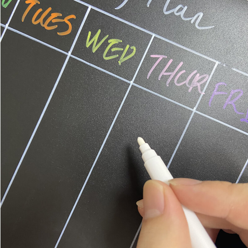 A4ขนาดกระดานดำแม่เหล็กฝุ่น-ฟรี Chalkboard สำหรับเด็กตู้เย็นสติกเกอร์ Bulletin Board Weekly Planner ปฏิทิน