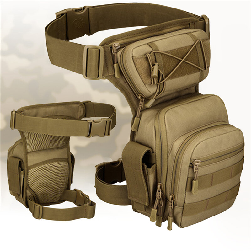 Men Leg Bag Waist Bag Utility Belt Pack Pouch Adjustable Hiking Male Hip Motorcycle Bags Military Tactical Waist Bag 2023