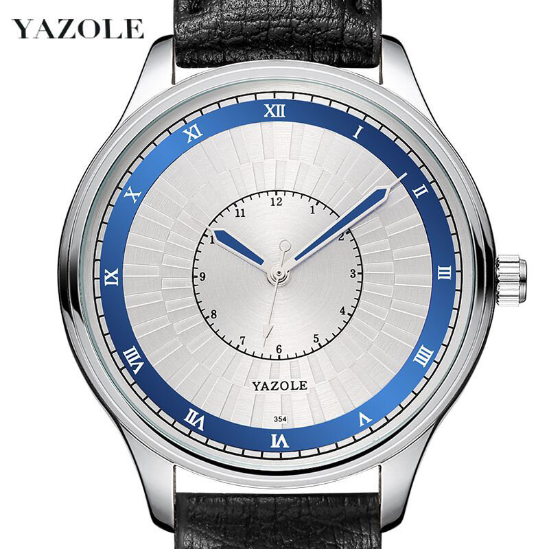Yazole Quartz Hardlex Spiegel Horloges Mannen Casual Business Waterdicht Man Horloge Wereld Tijd