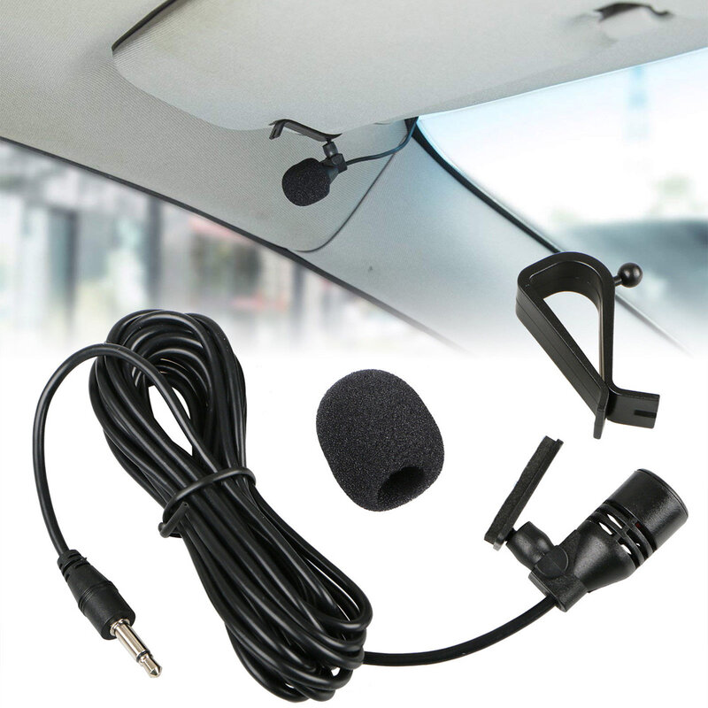 3.5mm Mini Microphone Condenser Clip-on Lapel Lavalier Mic Wired For Car Stereo GPS Bluetooth Enabled Audio DVD