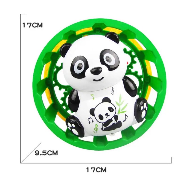 Panda Berputar Listrik Dalam Keranjang dengan Proyeksi LED Musik Pendidikan Mainan Anak