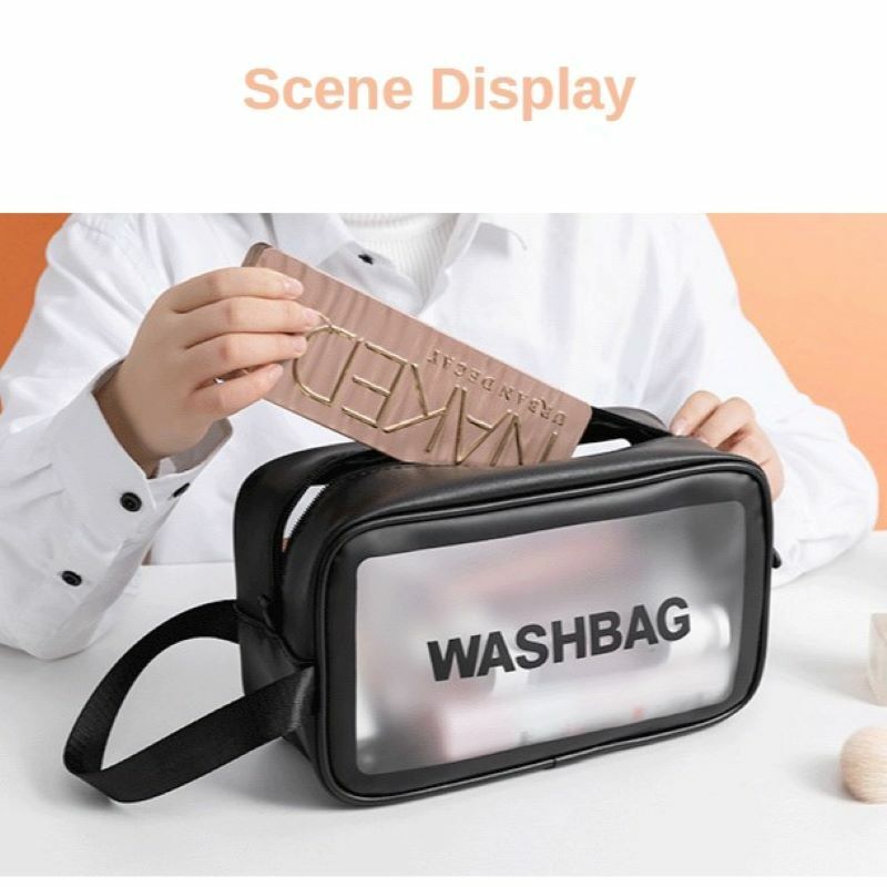 Beauty Cosmetic bag Large-Capacity Portable Travel Makeup Bag Transparent Waterproof Wash Bag Personal Hygiene Hanging Bag