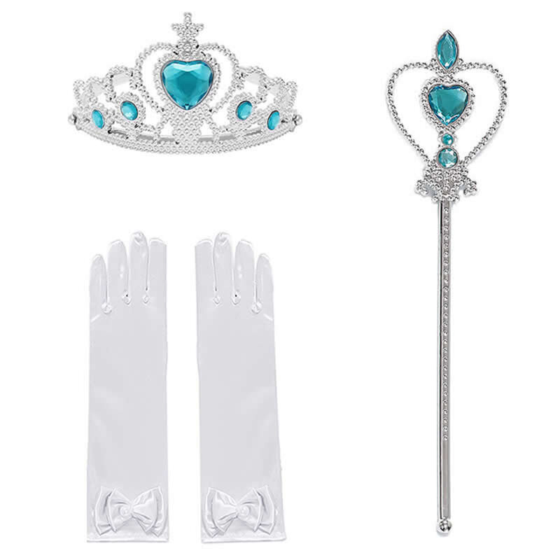 Girls Princess Accessories Crown Magic Wand Gloves Sets Sleeping Beauty Belle Rella Anna Elsa Role Playing Supplies