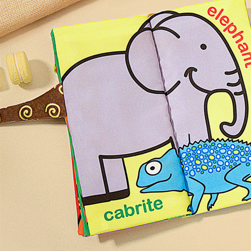 Baby Toys Infant Rattles Early Development Cloth Books Kids Learning Education Activity Animal Tails Dinosaur 0 12 Months SZ04