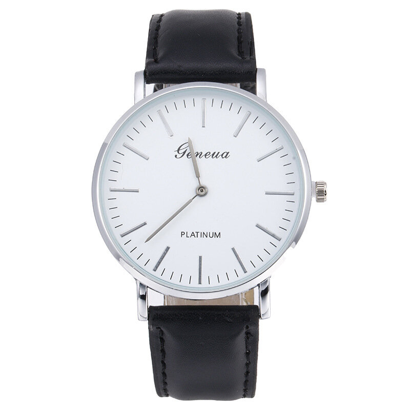 Relógio masculino de marca luxuosa, relógio de quartzo com dupla agulha de couro na moda, relógio de presente para homens