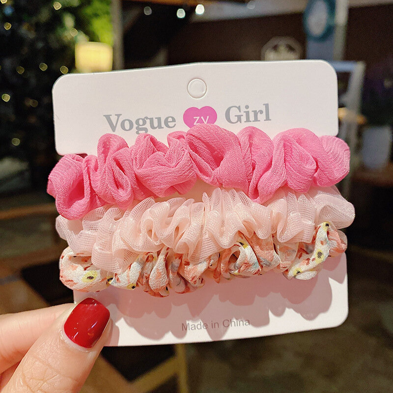Koreanische Mädchen Frische Organza Dickdarm Haarband Vielseitig Gebrochen Blume Haar Seil Haar Zubehör Haar Krawatte Kostenloser Versand