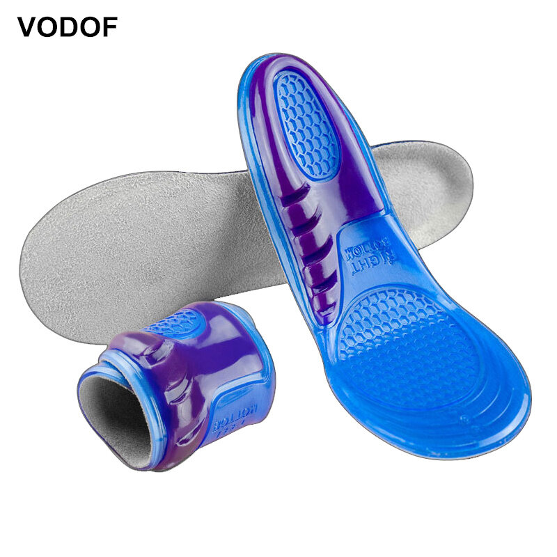 VODOF − Semelles orthopédiques en silicone, 1 paire, housse en mousse à mémoire de forme, gel de support d'arc pour chaussures
