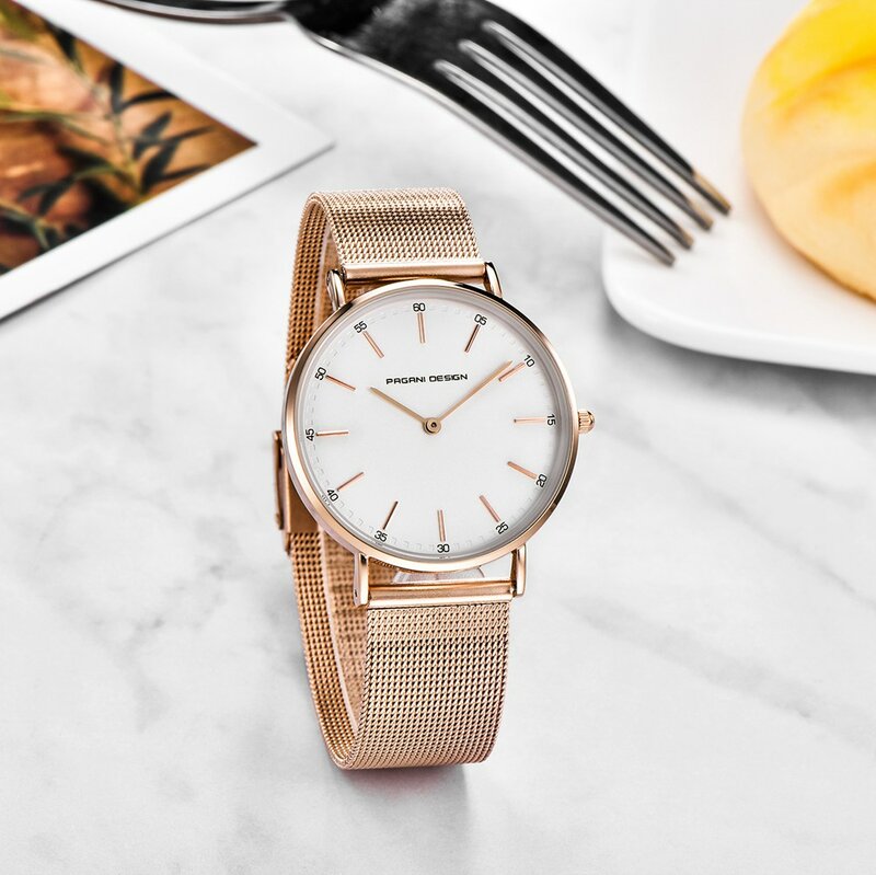Женские ультратонкие кварцевые часы PAGANI DESIGN, Простые Модные Повседневные водонепроницаемые часы для женщин, 2020