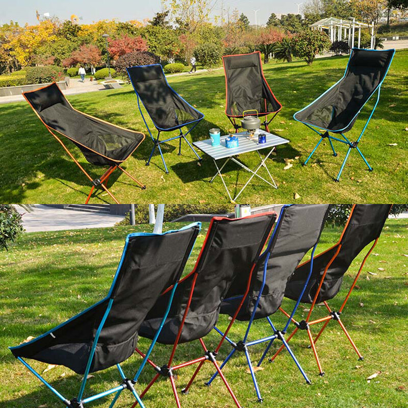 Sedie da campeggio all'aperto sedia pieghevole da luna sedile da trekking esteso portatile sedia da pesca da spiaggia mobili da Picnic da giardino ultraleggeri