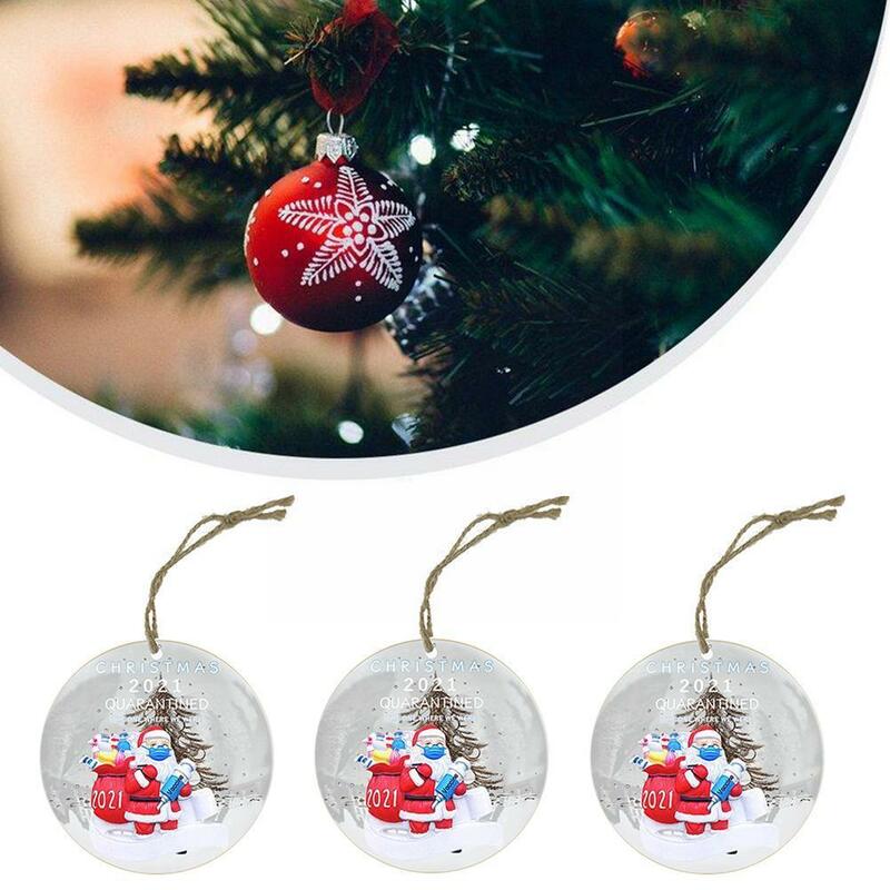 1Pcs Isolated Santa Claus Decoration Pendant Resin Year Christmas Decorations New Face Hanging Mask Decoration Painted Tree Y3I4