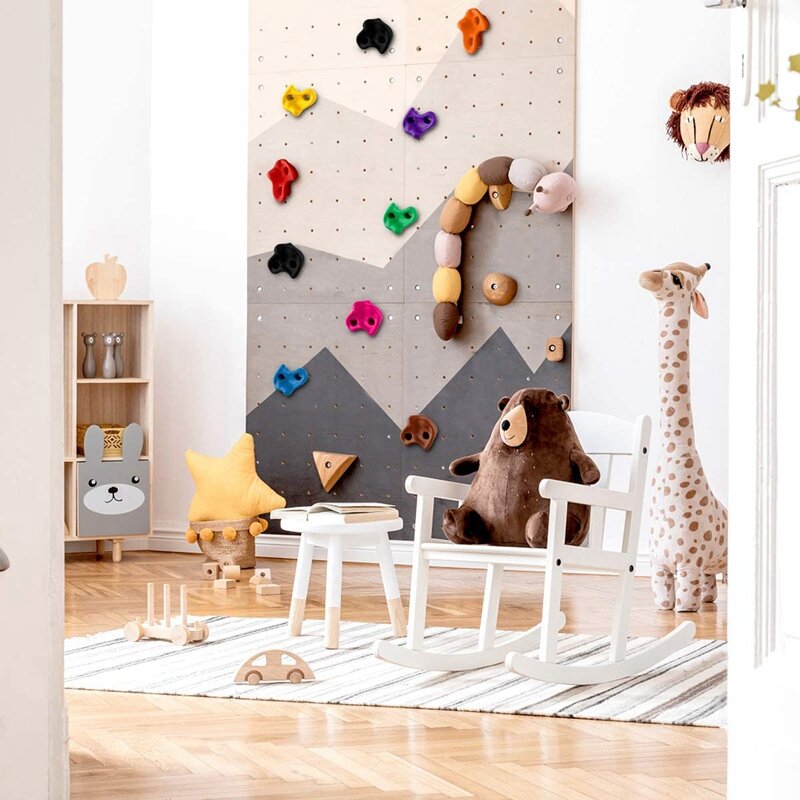 Poignées d'escalade pour enfants, 5 pièces, supports d'escalade, ensemble de roches pour extérieur et intérieur, aire de jeu, mur d'escalade à monter soi-même