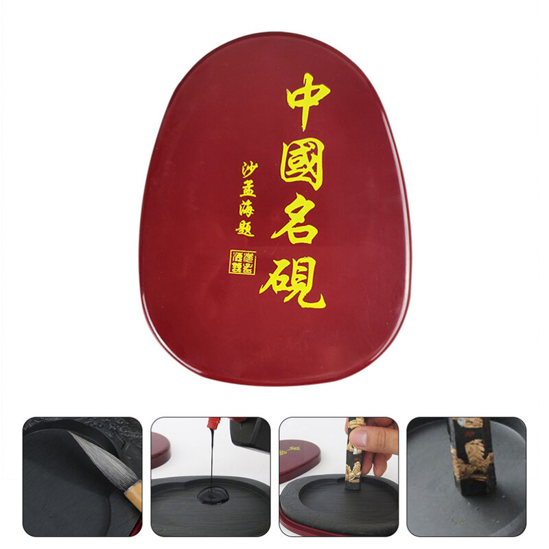 Pedra natural esculpida tradicional chinesa, caligrafia, suprimentos, pedra de tinta, acessório de tinta para prática de escrita, caligrafia