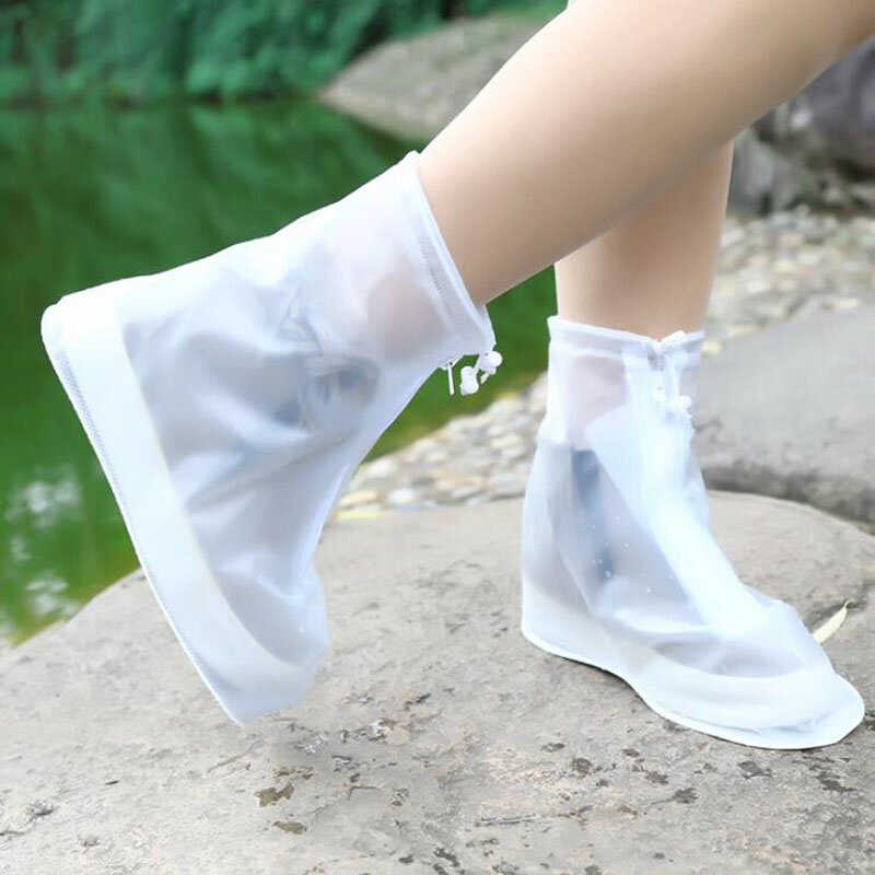Nieuwe Mode Slijtvaste Dikke Waterdichte Schoen Cover Student Outdoor Schoen Cover Alle Witte Laarzen Voor Mannen