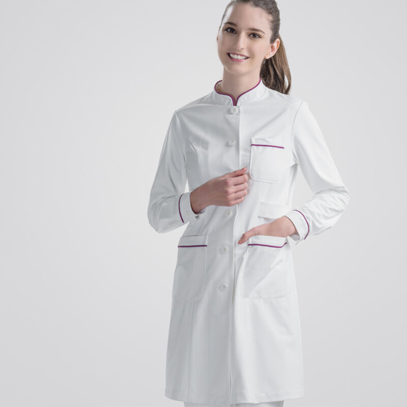 Witte Verpleegster Jurk Scrub Plus Size Werkkleding Verpleging Jurken Scrub Uniform Spa Verpleegkundigen Uniformen Zomer Premium Werk Jurken
