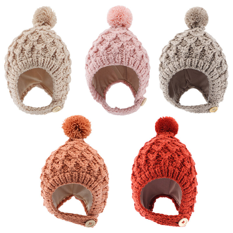 厚手のニットウールのベビーハット,男の子と女の子のための暖かくて厚いニットの帽子,新しいコレクション2021