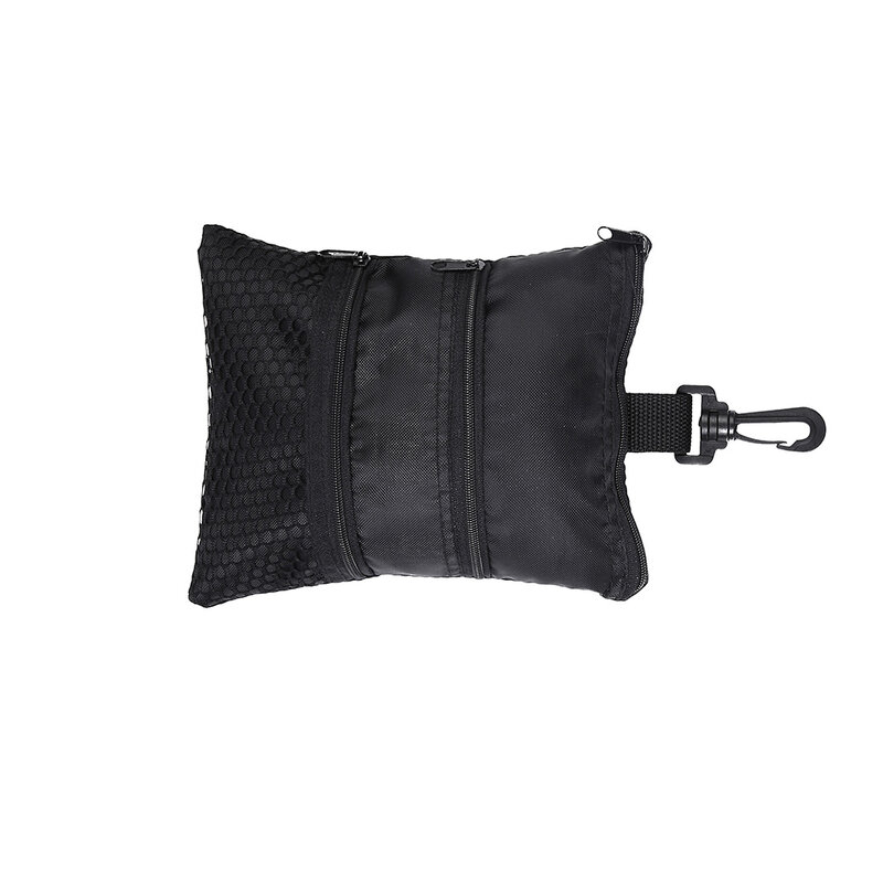 Bolsa de mano con cremallera negra, accesorios de bola portátil, multibolsillo
