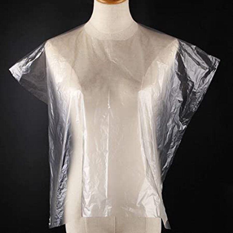 50/100Pcs Hair Cutting Capes Disposable Waterproof Transparent Hair Salon Hairdressing Capes JDH88