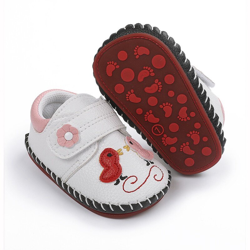 0-18M 신생아 아기 소녀 소년 귀여운 나비 인쇄 부드러운 신발 미끄럼 첫 번째 걷기 유아 유아 신발 유아용 Prewalker 신발