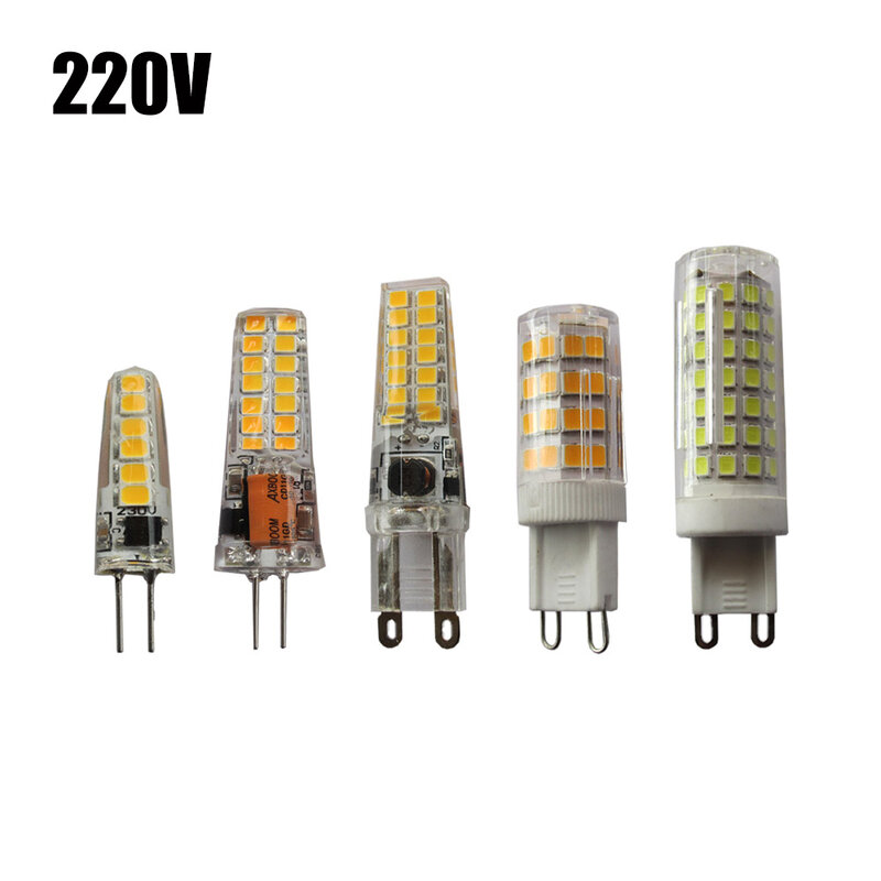 Ac220v g4 g9 led milho lâmpada sem cintilação 3w 5 7 modelos de cerâmica silicone bulbo g4 g9 fonte de luz contas lâmpada para lâmpada de mesa