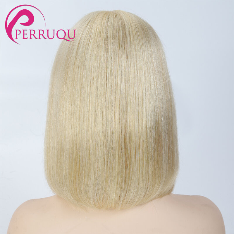 Peluca de cabello humano liso para mujer, postizo de encaje Frontal, color rubio 613, HD, 40 pulgadas, 13x4, prearrancado, parte en T