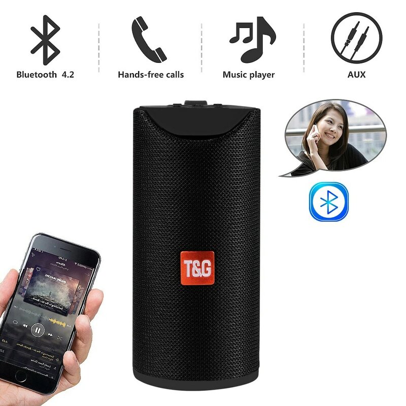 Tg Bluetooth Speaker Draagbare Outdoor Luidspreker Draadloze Kolom 3D Stereo Muziek Surround Ondersteuning Fm Tfcard 10W Bass Box TG113