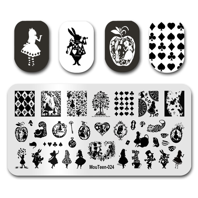 2021 Горячая Новинка штамп для ногтей MouTeen043 кошмарный ногтей перед Рождеством стемпинг пластины маникюрный набор для нейл-арта штамп