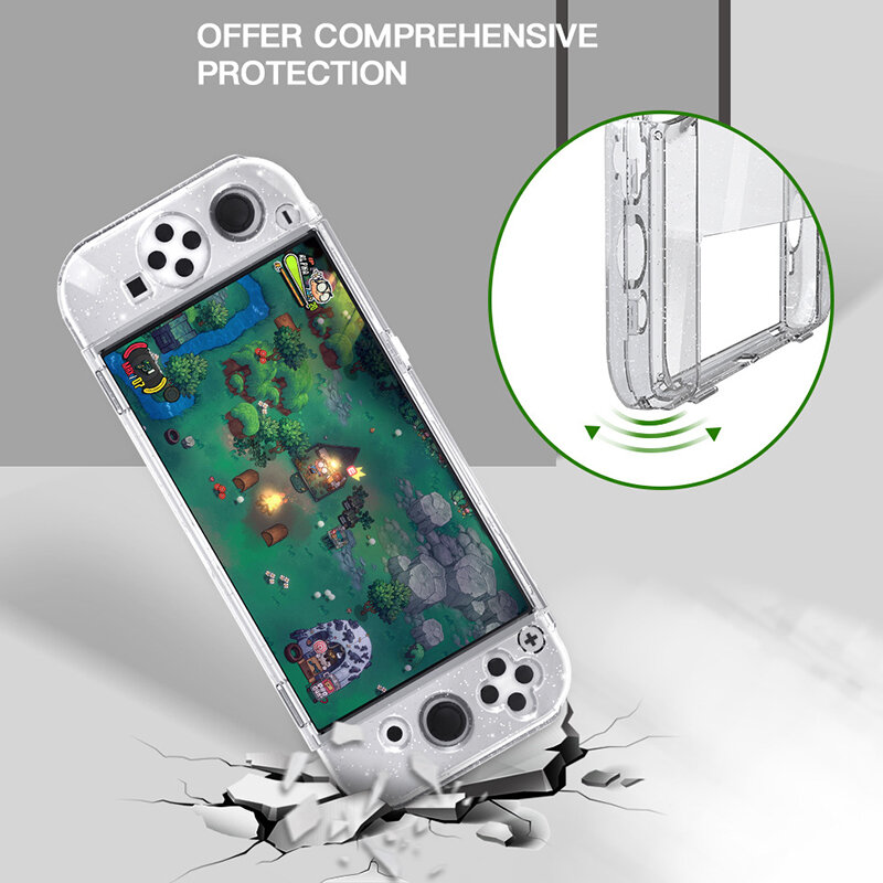 Switch OLED Transparent Shell NS Joycon Controller PC Crystal Cover Game Host Protective Case untuk Nintendo Switch Accessories