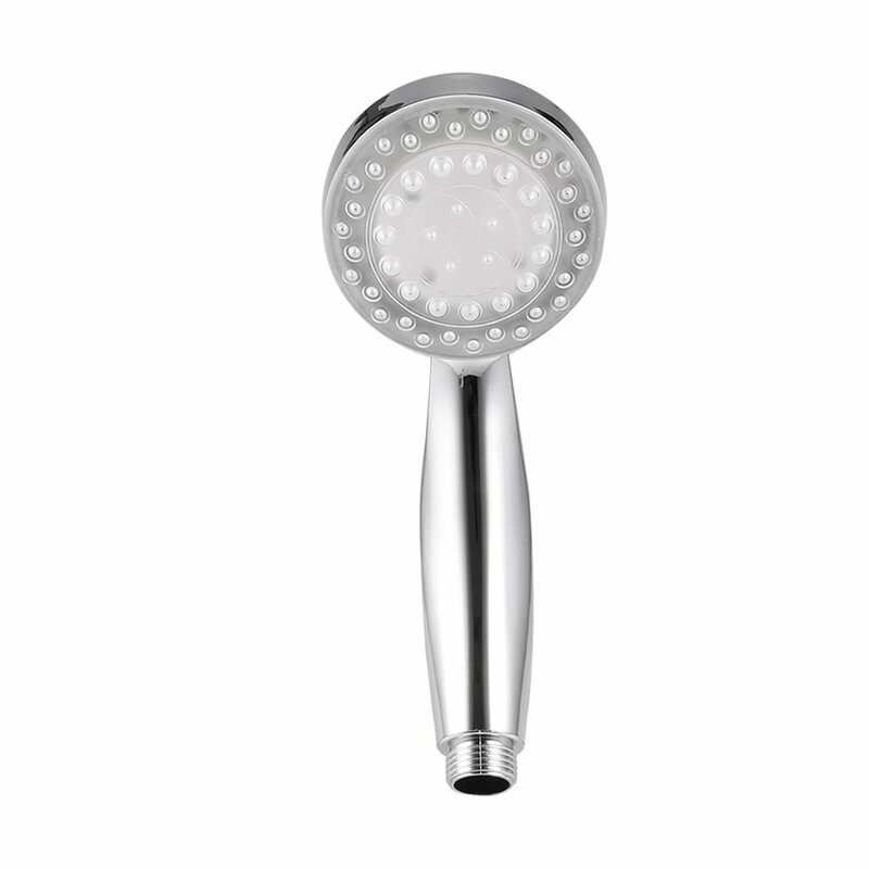 Romantico automatico magico 7 colori 5 luci a LED consegna soffione doccia a pioggia singola testa rotonda RC-9816 per bagno d'acqua