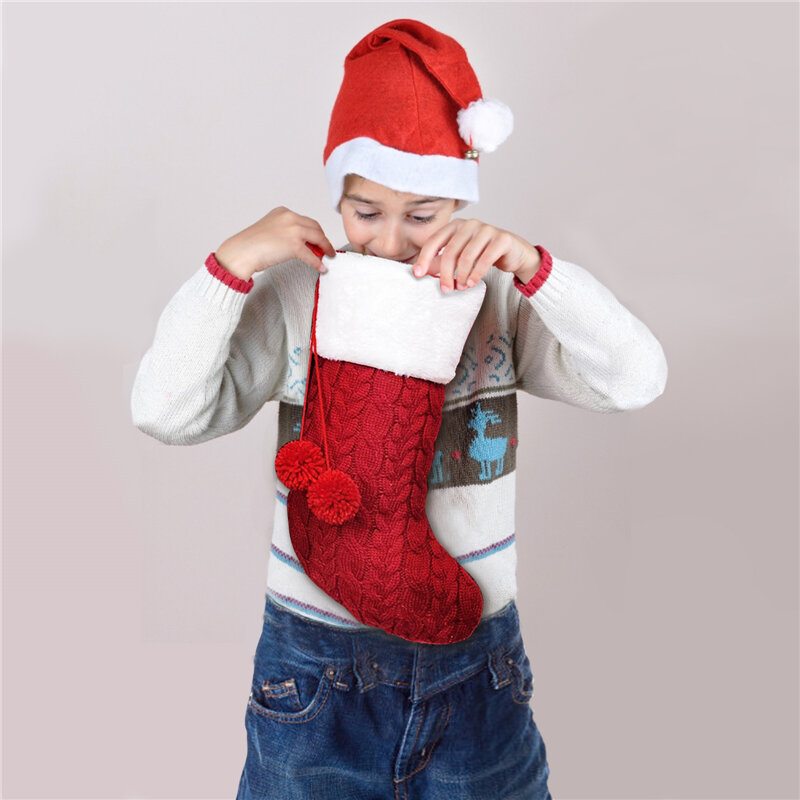 Prachtige Rendier Gedrukt Kat Poot Snoep Tas Kinderen Xmas Gifts Stocking Tassen Haard Kerstboom Decoraties