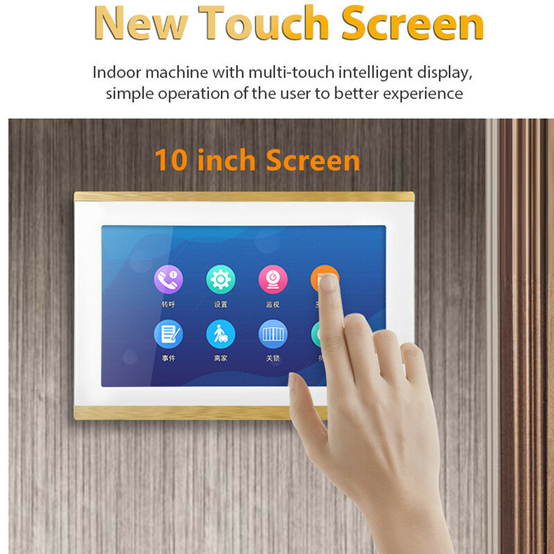 10 zoll Tuya Drahtlose WiFi Video Tür Telefon Touchscreen Intercom Motion Erkennen Monitore 1080P Türklingel 10 "TFT display Türklingel