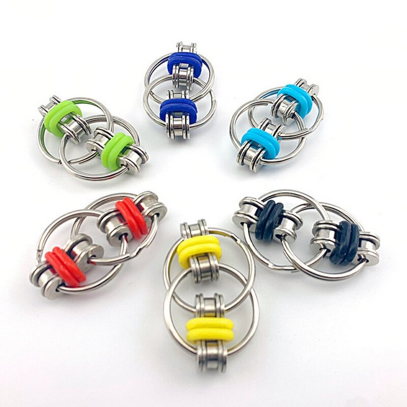 2020 Decompression Toy Autism ADHD Anti-stress Toy Key Ring Manual Rotator Bearing Three Rotating Toy Metal Adult And Children