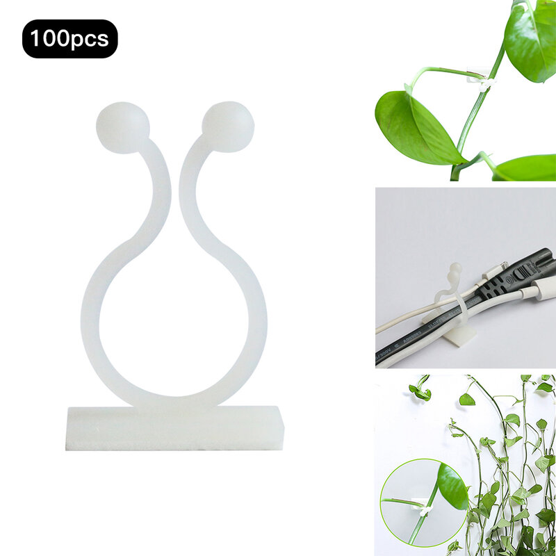 100Pcs Self-Adhesive Plant Climbing Wall Fixture Clips Home Vine Hanging Holder For Home Garden Wall Sticky Hook Garden Tool