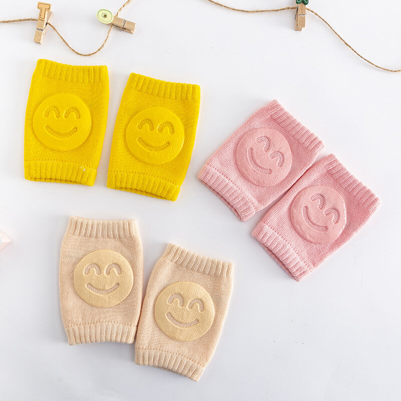 Ginocchiere striscianti antiscivolo per bambini sorriso ginocchiere protezione ginocchiera scaldamuscoli ragazze ragazzi neonati neonati accessori per bambini