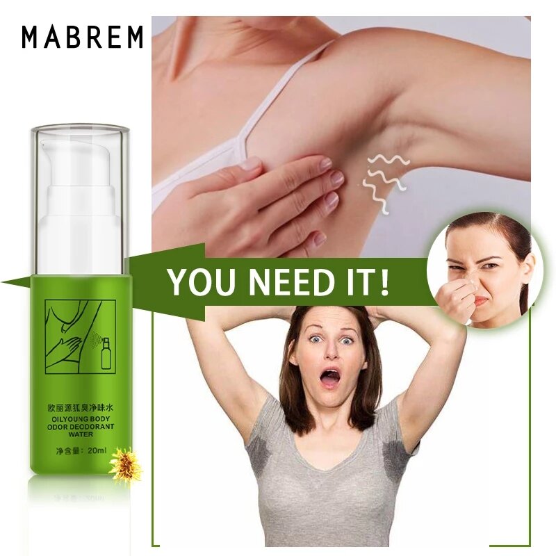 Mabrem Body Geur Zweet Deodorant Spray Voor Mannen En Vrouwen Te Verwijderen Onderarm Geur Langdurige Geur Reinigingsspray 20Ml