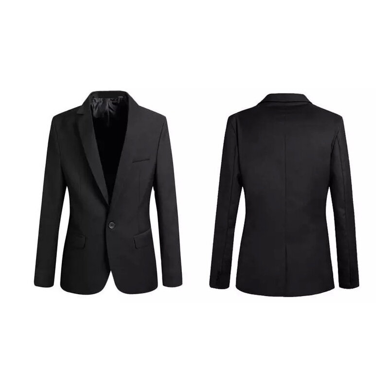 Chaqueta ajustada para hombre, traje de estilo coreano, negro, informal, de negocios, de uso diario, NYZ Shop