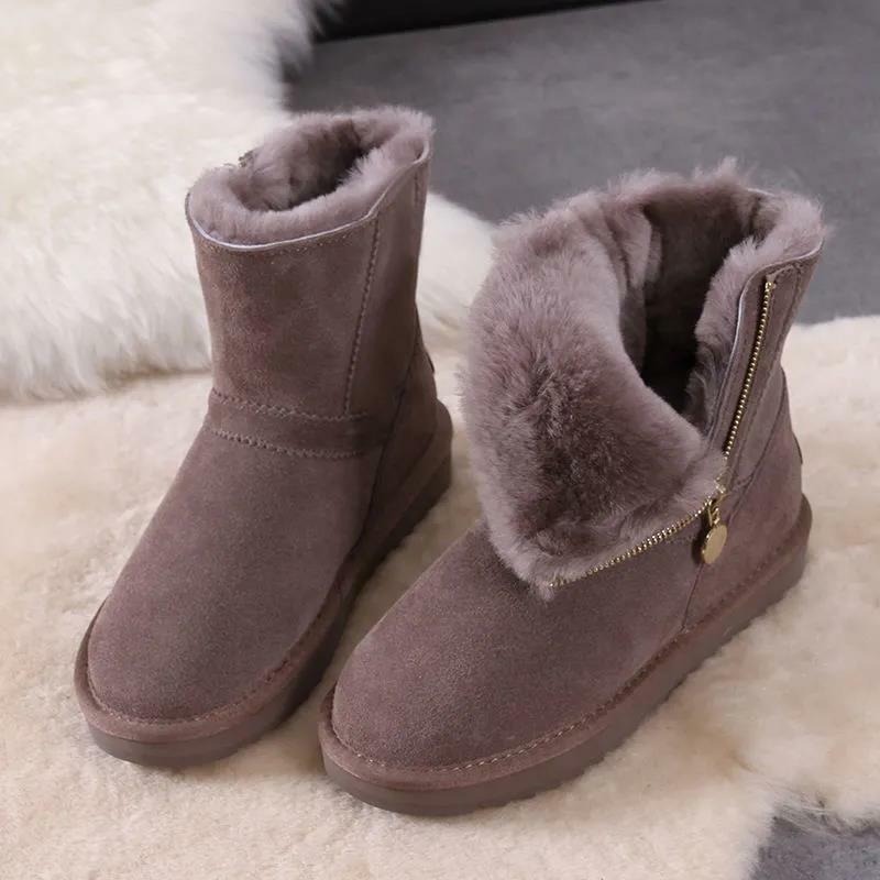 Botas de inverno sapatos femininos quentes grossos além de veludo sapatos de algodão antiderrapante botas de neve plana moda senhoras calçados botas femininas