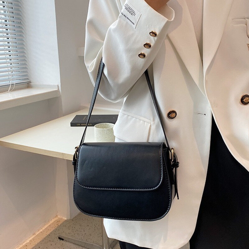 Простая Сумка для подмышек, Корейская сумка 2021, женская сумка через плечо из искусственной кожи, модная удобная сумка-мессенджер, текстурны...