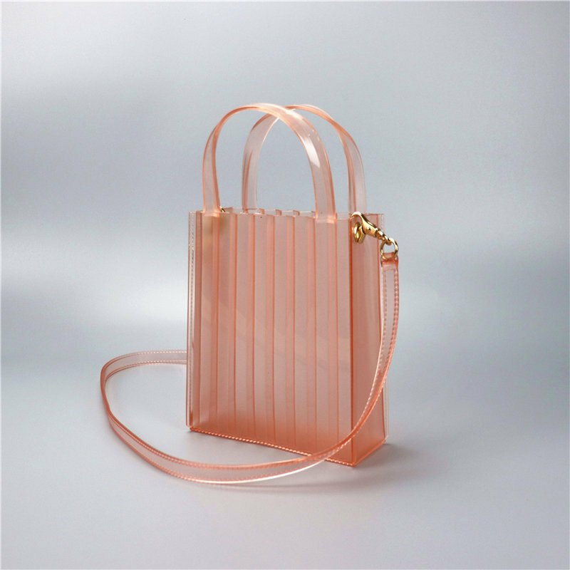 College Wind Women PVC Messenger Bag Candy Color Transparent Handbag Lady Casual Jelly Bag Cute Tote Bag Girl Holiday Travel Bag