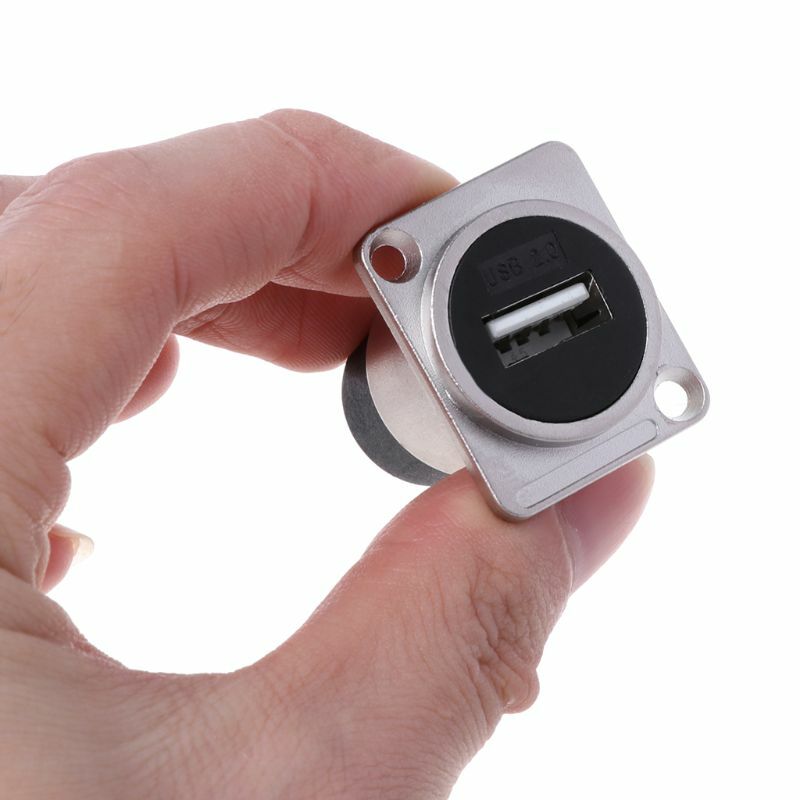 USB 2.0 D Type Socket Metal Female to Female Module Connector USB Plug Panel Mounting Holder Adapter Support