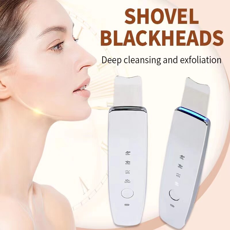 Doddohome Ultrasonic Skin Scrubber Deep Face Cleaning Machine Peeling Shovel Facial Pore Cleaner Face Skin Scrubber Lift Machine